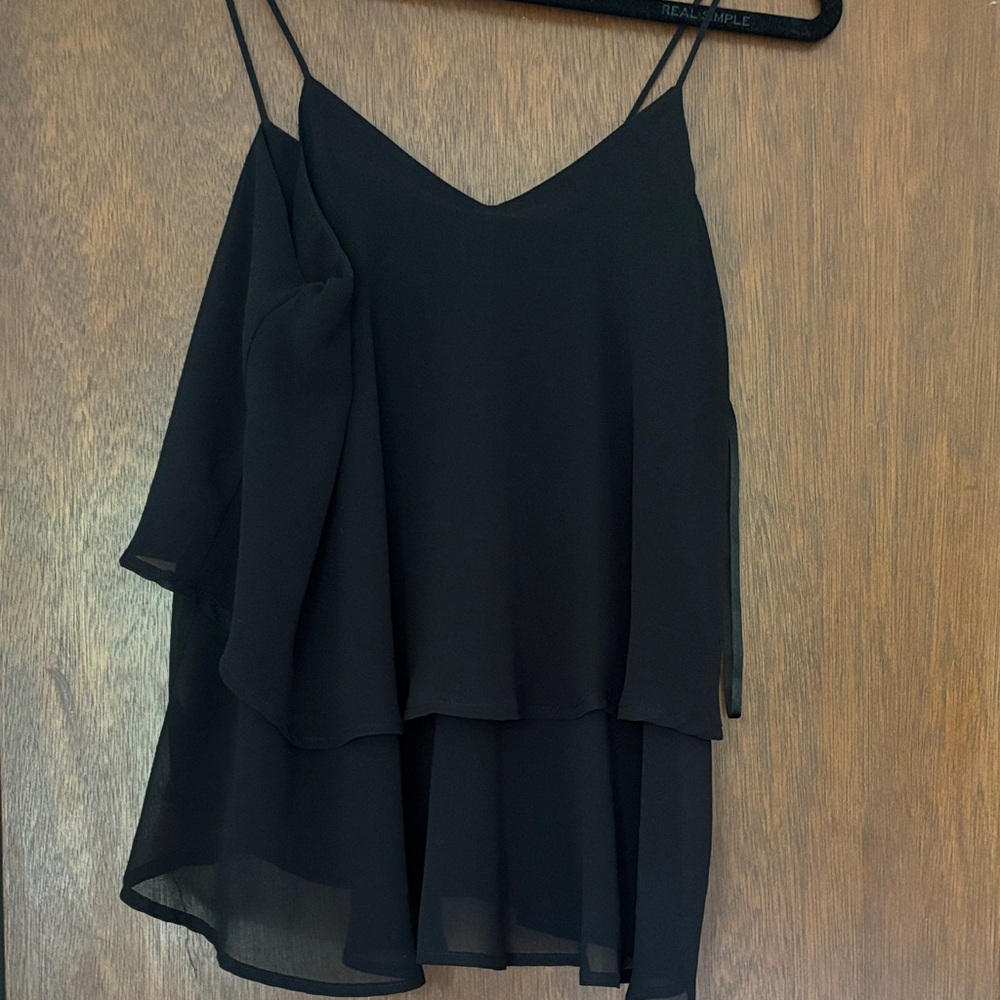 Elegant Black Women's Layered Top